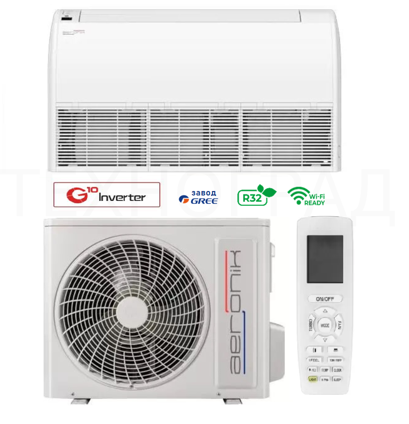 Напольно-потолочная сплит-система AERONIK ASI-ATH125RD1/B-S INV/ASO-AGUHN125R1/INV
